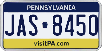 PA license plate JAS8450