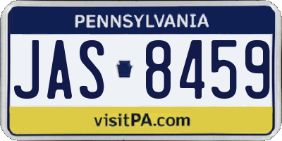 PA license plate JAS8459