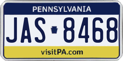 PA license plate JAS8468