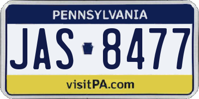 PA license plate JAS8477