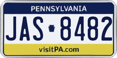 PA license plate JAS8482