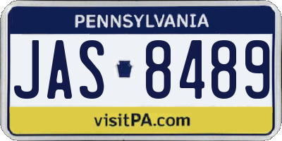 PA license plate JAS8489