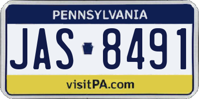PA license plate JAS8491