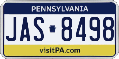 PA license plate JAS8498