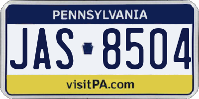 PA license plate JAS8504