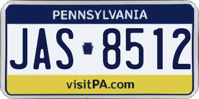 PA license plate JAS8512