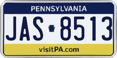 PA license plate JAS8513