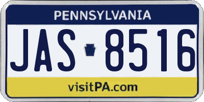 PA license plate JAS8516