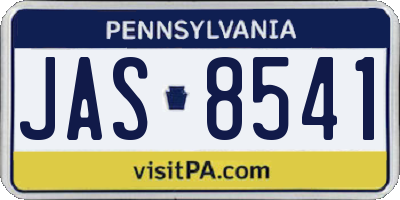 PA license plate JAS8541
