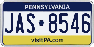 PA license plate JAS8546