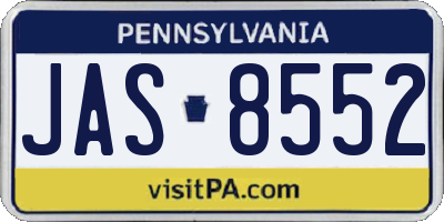 PA license plate JAS8552