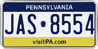 PA license plate JAS8554