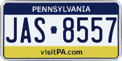 PA license plate JAS8557