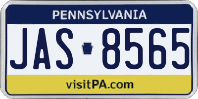 PA license plate JAS8565