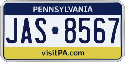 PA license plate JAS8567
