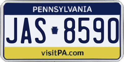 PA license plate JAS8590
