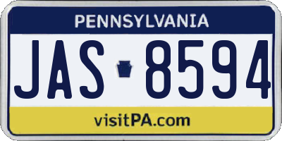 PA license plate JAS8594