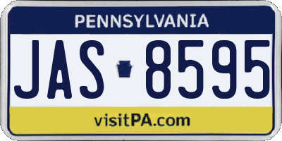 PA license plate JAS8595