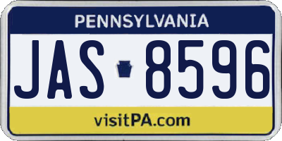 PA license plate JAS8596