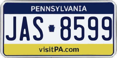 PA license plate JAS8599