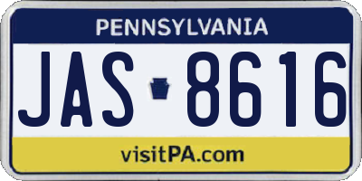 PA license plate JAS8616