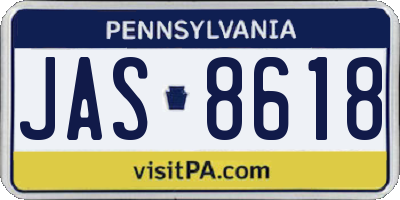 PA license plate JAS8618