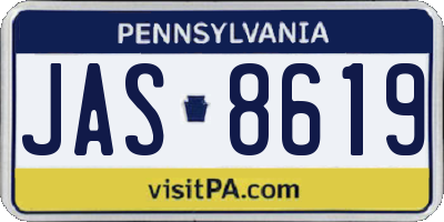 PA license plate JAS8619