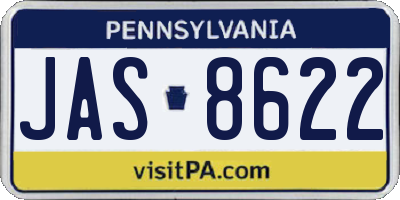 PA license plate JAS8622