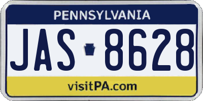 PA license plate JAS8628