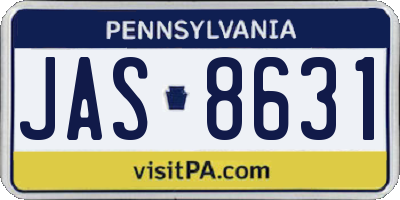 PA license plate JAS8631