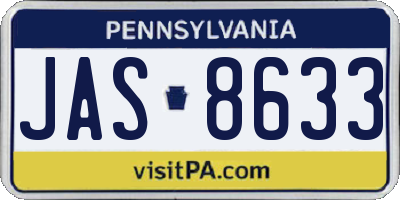 PA license plate JAS8633