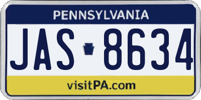 PA license plate JAS8634