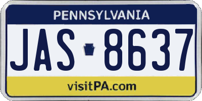 PA license plate JAS8637