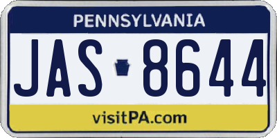 PA license plate JAS8644