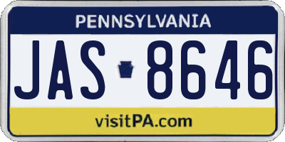 PA license plate JAS8646