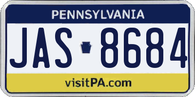 PA license plate JAS8684
