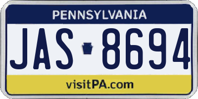 PA license plate JAS8694