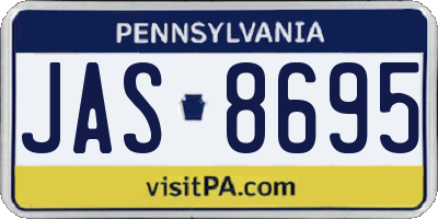 PA license plate JAS8695