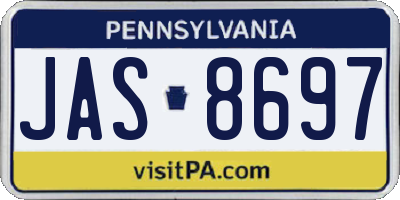 PA license plate JAS8697
