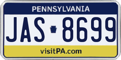 PA license plate JAS8699