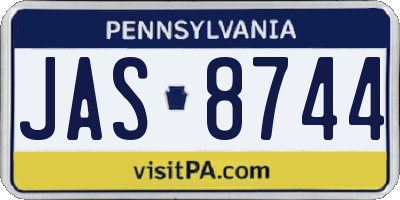 PA license plate JAS8744
