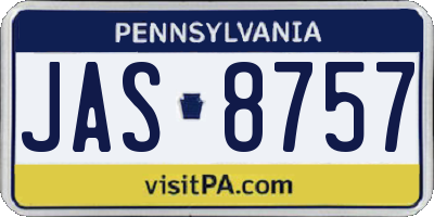 PA license plate JAS8757
