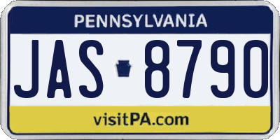 PA license plate JAS8790