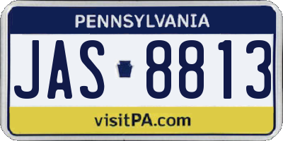 PA license plate JAS8813