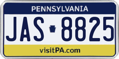 PA license plate JAS8825