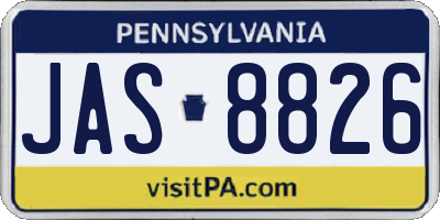 PA license plate JAS8826
