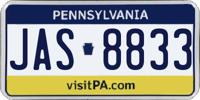 PA license plate JAS8833
