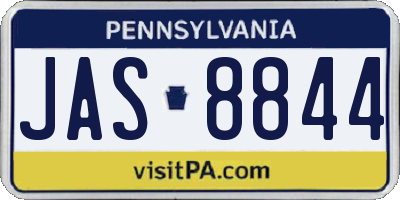 PA license plate JAS8844