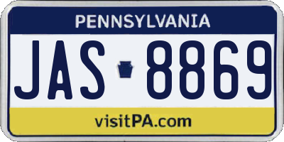 PA license plate JAS8869
