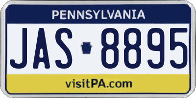 PA license plate JAS8895